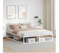 CHIC Lit adulte,2 places - 160x200 cm Structure/Cadre de lit blanc 160x200 cm métal #Sara14556