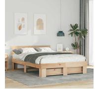 CHIC Lit adulte,2 places - 160x200 cm Structure/Cadre de lit Marron 160 x 200 cm ,Bois massif en pin #Sara55679