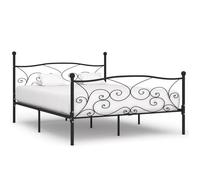CHIC Lit adulte,2 places - 180x200 cm Structure/Cadre de lit et sommier à lattes Noir Métal 180 x 200 cm #Sara92174
