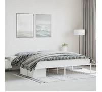 CHIC Lit adulte,2 places - 193x203 cm Structure/Cadre de lit métal blanc 193x203 cm #Sara47388