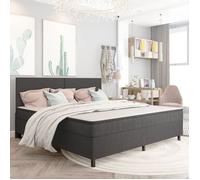 CHIC Lit adulte,2 places - 200x200 cm Sommier à lattes de lit gris tissu 200x200 cm #Sara79901