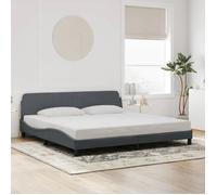 CHIC Lit adulte,2 places - 200x200 cm Structure/Cadre de lit gris foncé 200x200 cm velours #Sara30407