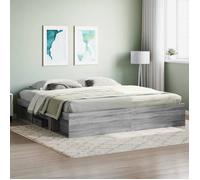 CHIC Lit Double 2 Personnes Cadre de lit sonoma gris 200x200 cm Design19058