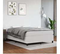 CHIC Lit Double 2 Personnes Sommier à lattes de lit Blanc 140x190 cm Similicuir Design39353