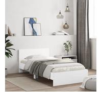 CHIC Lit Single 1 Place Cadre de lit et tête de li Cadre de lit sans matelas avec tête de lit blanc 100x200cm ABHT 5018100