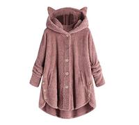 Chic Peignoir Femme Hiver Polaire Cocooning Cape Long Chaud Laine Pull Capuche Automne Sweat Veste Pilou Pilou