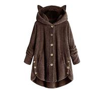 Chic Peignoir Femme Hiver Polaire Cocooning Cape Long Chaud Laine Pull Capuche Automne Sweat Veste Pilou Pilou