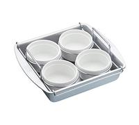 Chicago Metallic Coffret Professionnel pour Crème Brûlée avec Plats Ramequins et Moule à Pâtisserie, Acier Au Carbone/Céramique, 6 Pièces