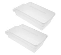 CHICAMPERA Bacs de Rangement Empilables Bac de Tri des Médicaments Portable Lot de 2 en Plastique Blanc, Organisateur de Pharmacie Compact avec Accès Frontal pour Usage Domestique