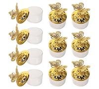 CHICAMPERA Boîte de bonbons de mariage 12, ronde plastique doré 8x5,5x5,5 cm, met en valeur douceurs, adaptée aux invités de toutes tranches d’âge