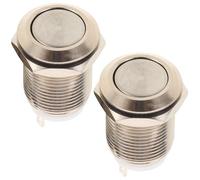 CHICAMPERA Bouton Poussoir de Sonnette Rond en Cuivre Nickelé, Pack de 2, Facile à Installer, Design Simple Porte D'entrée Maison