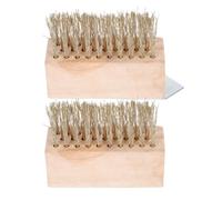 CHICAMPERA Brosse de Désherbage 2 Pièces en Fil D’Acier et Bois, Pratique | Lot de 2, Portable pour Jardin et Art de Retrait, Accessoire de Nettoyage Extérieur