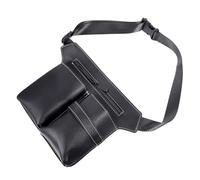CHICAMPERA Ceinture de Coiffeur Protège Outils Grosse Capacité en Cuir Noir Pochette pour Ciseaux Design Simple et Coutures, pour Hommes et Femmes