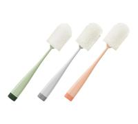 CHICAMPERA Goupillon à Long Manche 3pcs en Plastique et Éponge pour Nettoyage Rapide de Bouteilles et Mugs, pour Anniversaires et Pendaisons de Crémaillère