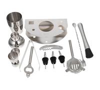CHICAMPERA Kit Professionnel de Shaker à Cocktail en Acier Inoxydable Argenté, Portable, 12 Pièces, pour Bar et Préparation de Boissons à Domicile