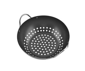 CHICAMPERA Panier à Légumes Design à Larges Trous pour Cuisson Antiadhésif en Acier Carbone Double Poignée, Accessoires pour Barbecue Extérieur et Maison
