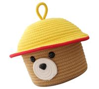 CHICAMPERA Panier Design Ours en Corde de Coton Tissé pour Jouets de Rangement Décor Délicat et Lignes de Tissage Élégantes, pour Organiser
