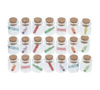 CHICAMPERA Petites Bouteilles en Verre avec Bouchon en Liège Lot de 24 Mini Bocaux Artisanaux pour Décoration et Rangement D'objets pour Loisirs Créatifs