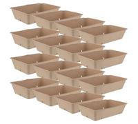 CHICAMPERA Plateau de Fruits en Fibre de Pulpe Beige, Panier Aéré pour Fraises et Légumes, Facile à Remplir et Vider, Cueillette Marché Fermier, Lot de 20 Pièces