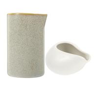 CHICAMPERA Set de 2 Pichets à Lait en Céramique de Style Japonerie, 100ml et 200ml, Bec Unique pour Sauces et Lait, pour Maison et Restaurant