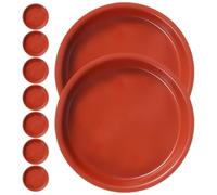 CHICAMPERA Soucoupe Pot de Fleur Ronde Rouge 10 Pièces en PP Résistante | Bac de Récupération pour Jardinage, Forme Ronde, Lot de 10, pour Plante et Flowerpot
