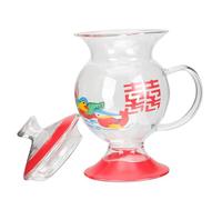 CHICAMPERA Tasse à Café Design Rétro Simple et Décoratif Rouge 230ml en Verre Couvercle et Poignée Pratique pour Maison ou Bar à Livres