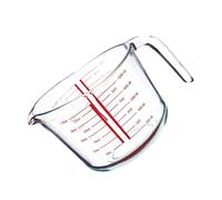 CHICAMPERA Tasse à Mesurer en Verre Trempé 1pc, Gobelet Doseur Transparent Graduation Précise, Léger et Rond, Cuisson et Usage Domestique