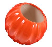 CHICAMPERA Vase en Céramique de Citrouille Orange, Petit et Compact, Design Simple et Créatif pour Décoration Maison Salon ou Bureau