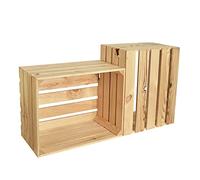 CHICCIE 2x Caisse bois Noa Nature 50x40x30 - Caisse à fruits Caisses à vin en bois