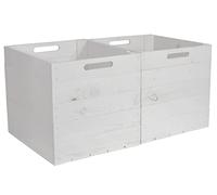 CHICCIE Kallax Karl Lot de 2 caisses en bois blanc 33 x 38 x 33 cm