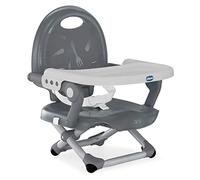 Chicco Pocket Snack Rehausseur Chaise Bébé pour Enfants de 6 mois à 3 ans (15 kg), Chaise Haute Portable, Réglable, avec Fermeture Compacte et Plateau Amovible - Dark Grey