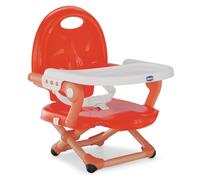 Chicco Pocket Snack Rehausseur de Chaise pour Enfants 6 Mois-3 Ans (15 kg), Chaise Haute Portable pour Repas, Siège de Voyage avec Fermeture Compacte, Plateau Amovible, Rouge
