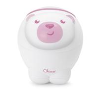Projecteur 2en1 Ours Polaire First Dreams, pour berceau et à poser, veilleuse pour enfants, projection d'une aurore boréale, musique classique relaxante et sons de la nature, pour bébés, 0 M+, Rose