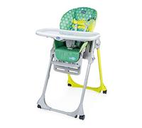 Chicco Polly Easy Chaise Haute Evolutive et Transat pour Bébés, Inclinable avec Hauteur et Repose-Pieds Réglables, 4 roues, Fermeture Compacte - de 6 mois à 3 ans (15 kg) - Crocodile