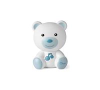 Chicco - Veilleuse Ourson, Lampe Portable en Forme d'Ours avec Musique Classique et Sons Relaxants, Deux Modes Évolutifs, Veilleuse et Lampe de Poche, Bleu, Dès la Naissance.