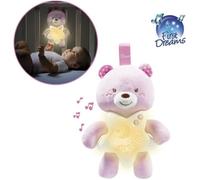Chicco Veilleuse Petit Ourson First Dreams, Peluche douce en forme d'ours à accrocher au lit ou au berceau avec mélodies relaxantes et veilleuse, rose, 0 mois et plus