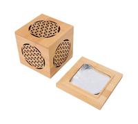 CHICIRIS Boîte à Encens en Bois Support Décoratif avec Base pour Méditation et Purification de la Maison - Compact 11 X 9,5 Cm Bambusoideae (Motif de Fleurs)