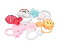 CHICIRIS Bouchon de Paille en Silicone, Capuchon de Paille Réutilisable, 6 Couvercles Anti-poussière pour Activités de Plein Air et Fêtes