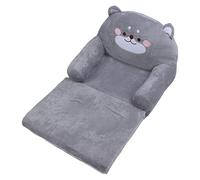CHICIRIS Chaise Grise Style Chien pour Tout-Petits, canapé Pliable à Large Poignée, Chaise de Lecture Douce et Respirante, Sommeil Relaxant (2 Niveaux)
