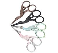 CHICIRIS Ciseaux Grue Ciseaux Rétro 3,5 Pouces Ensemble de 4 pour les Projets de Broderie à Coudre Bricolage en or Rose Noir Rose Vert et Bleu-vert