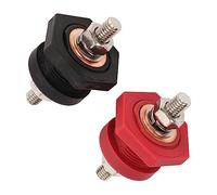 CHICIRIS Connecteurs de Borne de Batterie à Travers le Panneau en Cuivre nickelé 3 Connecteurs de Borne de Batterie de 8 Pouces 440A 12V à 48V pour Voiture Bateau Audio Marin Pare-feu Terre