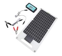 CHICIRIS Contrôleur de Charge Solaire 100A avec Panneau en Silicium Monocristallin 50W, Double Sorties USB pour Camping-cars et Caméras de sécurité