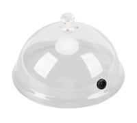 CHICIRIS Couvercle en Dôme de Cloche à Fumer, Couvercle en Plastique Transparent et en Caoutchouc pour Assiettes, Bols, Verres, avec Port en Caoutchouc (Moyen : env.17,6x16,2x10cm / 6,93x6,38x3,94