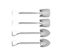 CHICIRIS Cuillère à Pelle Mignonne en Acier Inoxydable, Cuillère à Glace Réutilisable de qualité Alimentaire avec à Gâteau et à Dessert au Sucre pour café à Domicile (2 pelles pointues 2 pelles