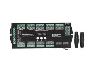 CHICIRIS Décodeur Numérique Multiple X 512, Contrôleur 36 Canaux 2A LED RGBW avec Affichage Numérique, Idéal pour les Bandes Lumineuses, Offrant 14 Modes de Test avec 10 Niveaux de Taux