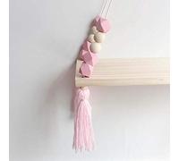 CHICIRIS Étagère Murale Décorative à Suspendre avec Corde pour Chambre de Princesse - Matériau en Pin Durable en Rose ou Blanc - 38 X 14 X 1 Cm (Pink)
