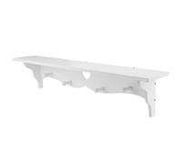 CHICIRIS Étagère Murale Sculptée Blanche avec Patères, 23,2 X 5,1 Pouces | Étagère Flottante Creuse, Matériau Composite en Bois, Résistante aux Rayures, pour Entrée ou Chambre à Coucher