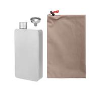 CHICIRIS Flasque de Hanche en Titane, Bouteille Portative Carrée étanche | Flasque à Liqueur Pure Ti, Construction Légère pour la Randonnée et les Pique-niques, Comprend un Entonnoir et un Sac de