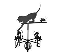 CHICIRIS Girouette Chat Souris Girouette élégante de Direction du Vent pour Décoration de Jardin en Fer Durable 66,9 X 24 X 20,5 Pouces