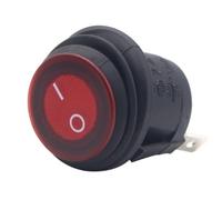 CHICIRIS Interrupteur à Bascule Rond 12 V DC 3 Broches ON Off avec Couvercle de Lumière Rouge en Plastique Métal Ouverture de 20 Mm pour Voiture, Bateau, Camion, Panneau de Contrôle du Tableau de